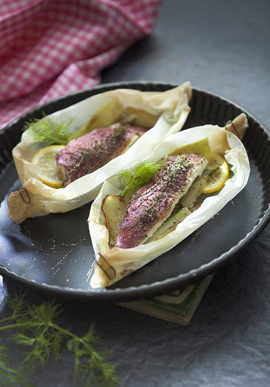 Papillote de rouget au fenouil croquant