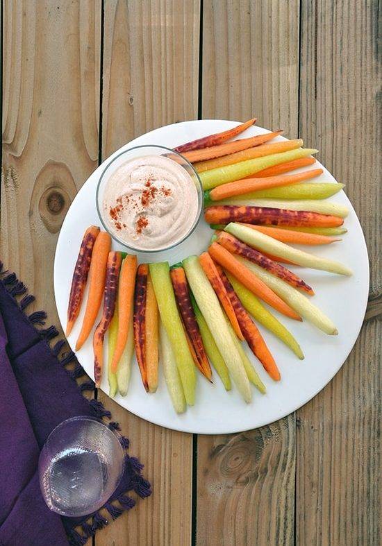 Dips de carottes de couleur