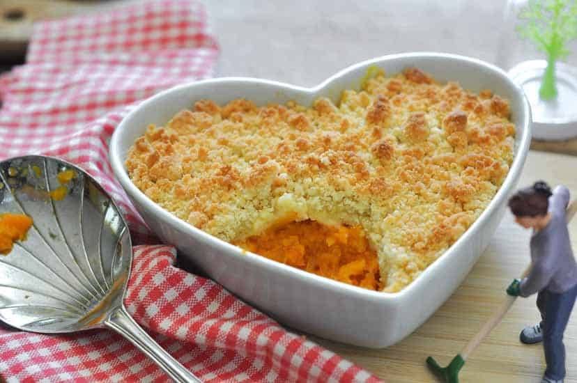 Crumble de carotte au citron et parmesan