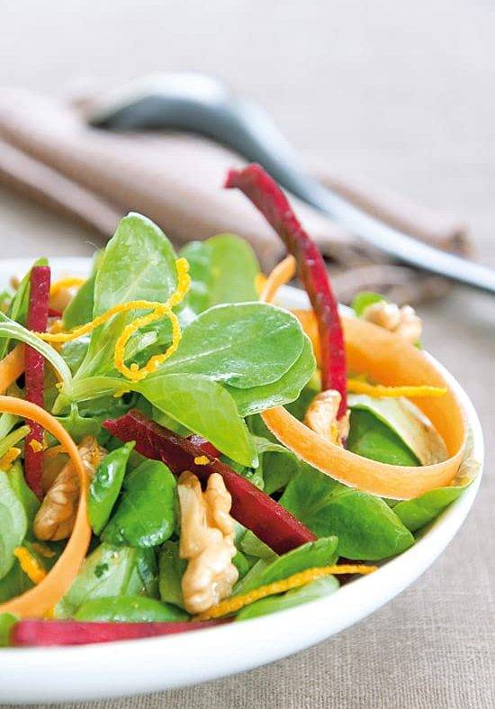 Salade de mâche aux zestes d’orange