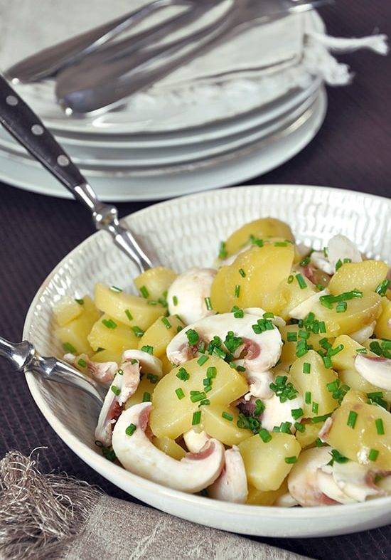 Salade de pommes de terre et champignons