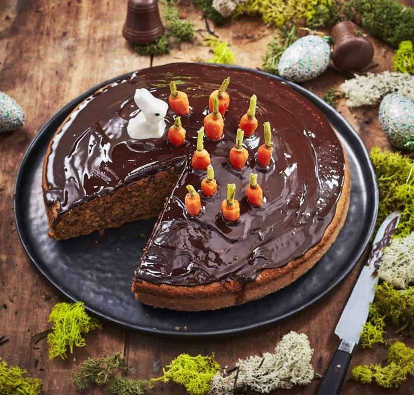 Gâteau à la carotte nappé chocolat
