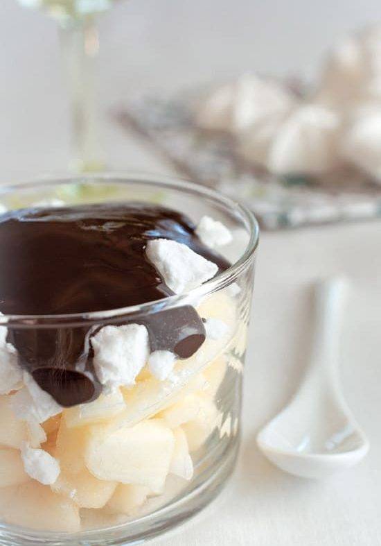 Verrine express pomme-meringue-chocolat